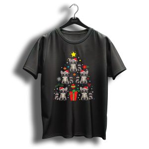 Santa Hat Raccoon Christmas Tree With Ornaments And Gift T Shirt