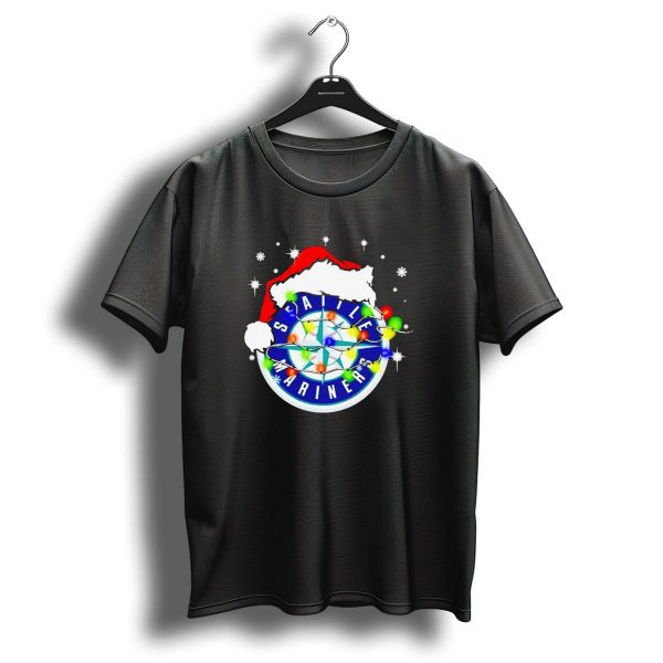 Santa Hat Seattle Mariners Christmas Lights Snowflakes T Shirt 1 t shirt 1