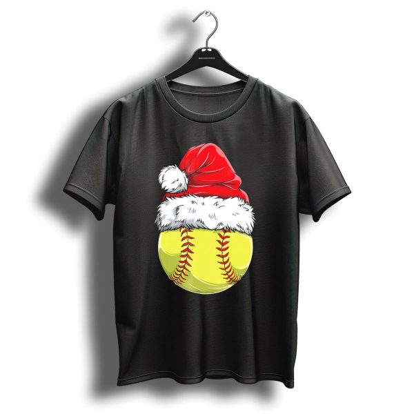Santa Hat Softball Christmas T Shirt 1 t shirt 1