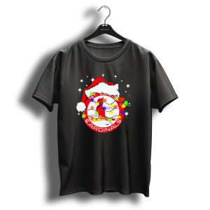 Santa Hat Stkids T Shirt Flouis Cardinals Christmas Lights Holiday T Shirt
