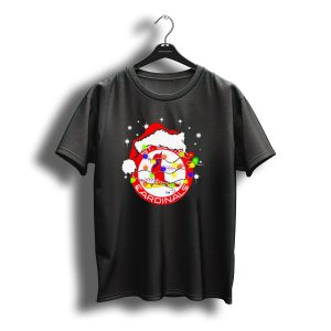 Santa Hat Stkids T-Shirt Flouis Cardinals Christmas Lights Holiday T-Shirt