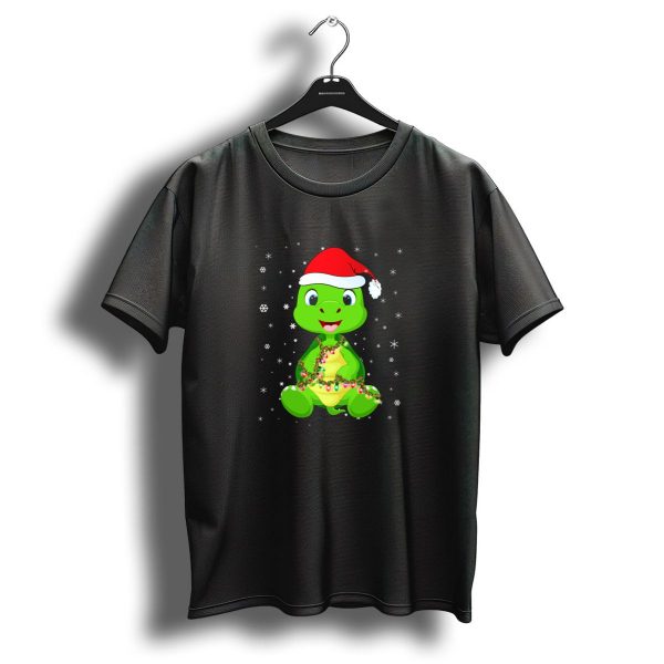 Santa Hat Turtle Christmas Lights Snowflakes T Shirt 1 t shirt 1