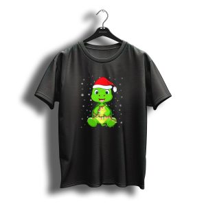 Santa Hat Turtle Christmas Lights Snowflakes T-Shirt