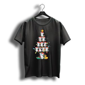 Santa Hats Chinchilla Christmas Tree Lights And Presents T-Shirt