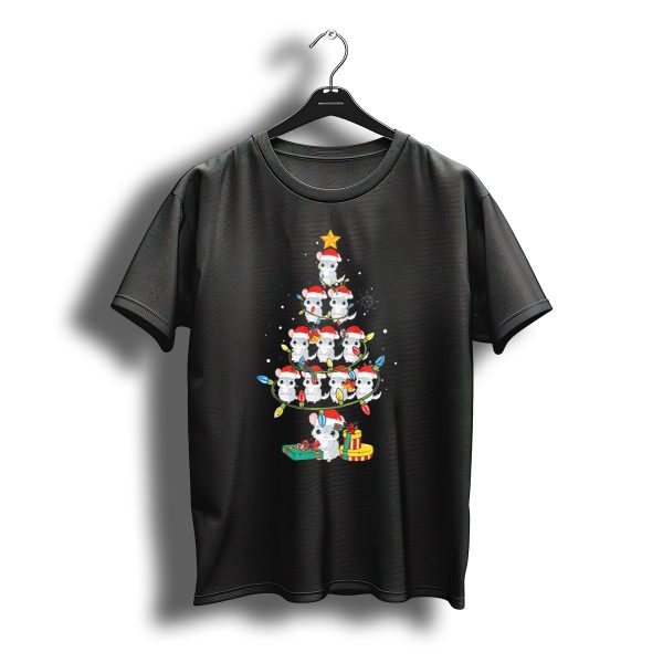 Santa Hats Chinchilla Christmas Tree Lights And Presents T Shirt t shirt 1