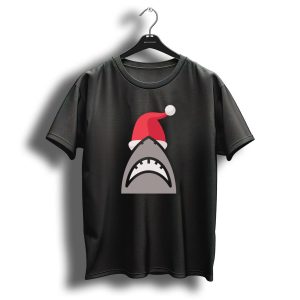 Santa Jaws Christmas Shark Wearing Santa Hat T Shirt