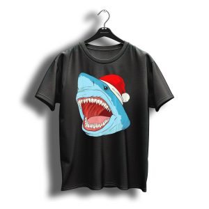 Santa Jaws Cool Christmas Shark Holiday Humor T-Shirt