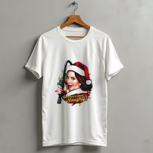 Santa Karen Walker Someones Been Naughty Christmas Lights Whip T Shirt
