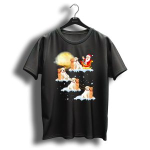 Santa Labrador Retriever Reindeer Team Christmas Moon T Shirt