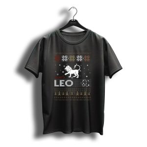 Santa Leo Ugly Christmas Sweater Lion Constellation T-Shirt
