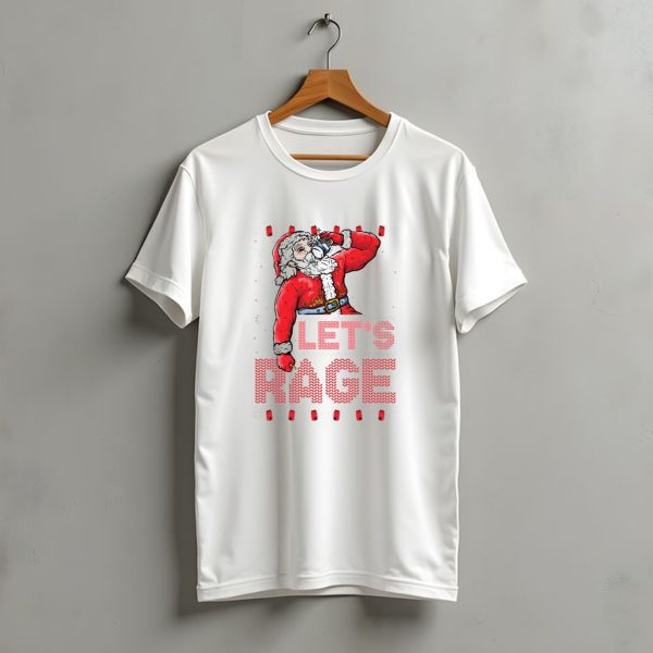 Santa Lets Rage Ugly Christmas 2024 Sweater Beverage Festivity T Shirt t shirt 1