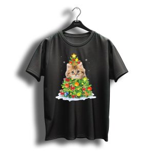Santa Maine Coon Cat Christmas Tree Kitten T-Shirt