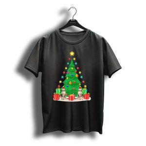 Santa Norwegian Forest Cat Under Christmas Tree With Gifts T-Shirt