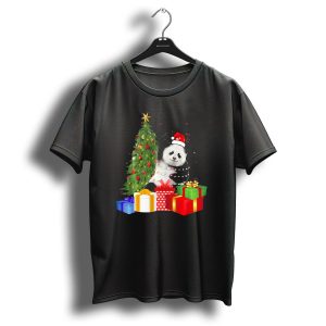 Santa Panda Christmas Celebration With Presents And Tree Lights T Shirt