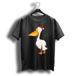 Santa Pelican Christmas Bird Festive White Pelic T Shirt