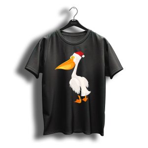 Santa Pelican Christmas Bird Festive White Pelic T-Shirt