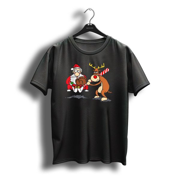 Santa Reindeer Candy Cane Baseball Softball Player Christmas T Shirt t shirt 1