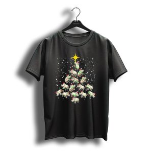 Santa Rhino Christmas Tree Pajama Holiday Festive Decoration T-Shirt