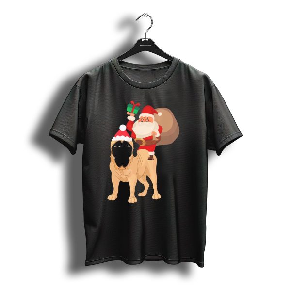 Santa Riding English Mastiff Christmas Gift Holiday T Shirt t shirt 1