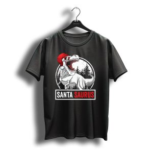 Santa Saurus T Rex Christmas Dinosaur Holiday Humor T-Shirt