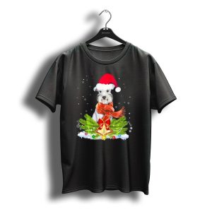 Santa Schnauzer Christmas Season Festive Holiday Winter Scene T-Shirt