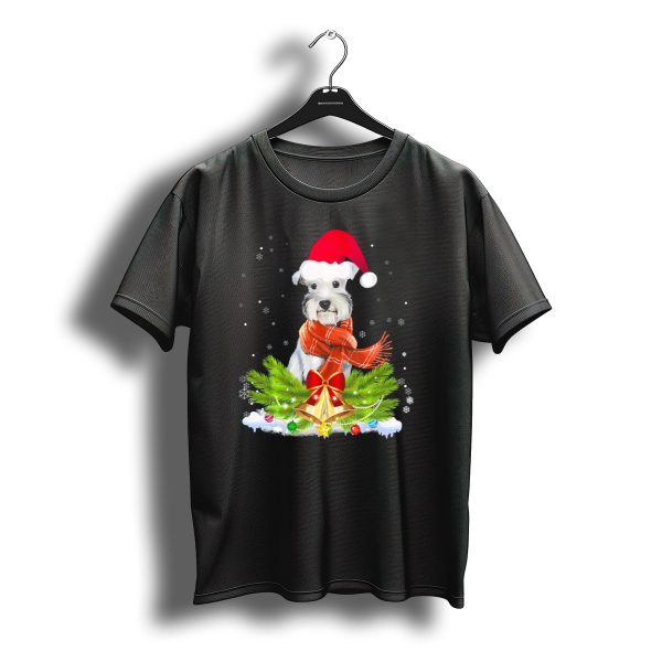 Santa Schnauzer Christmas Season Festive Holiday Winter Scene T Shirt t shirt 1