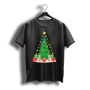Santa Scottish Fold Cat With Christmas Tree And Presents T-Shirt