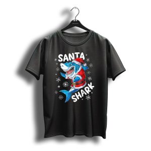 Santa Shark Christmas Boys Men T-Shirt