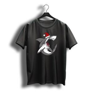 Santa Shark Christmas Hat Fierce T-Shirt