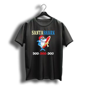 Santa Shark Doo Doo Doo Surfboard Christmas T-Shirt