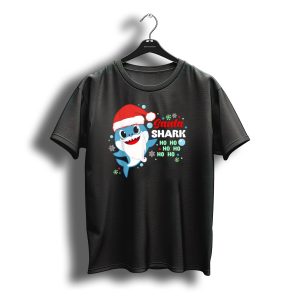 Santa Shark Ho Ho Ho Christmas Fun T-Shirt