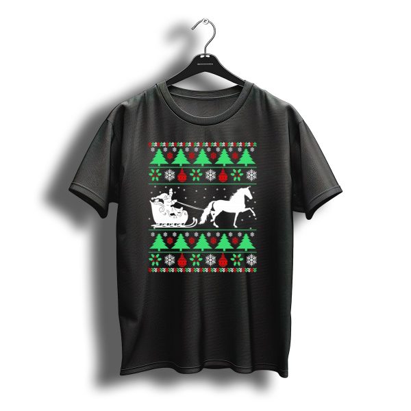 Santa Sleigh Morgan Horse Ugly Christmas T Shirt t shirt 1
