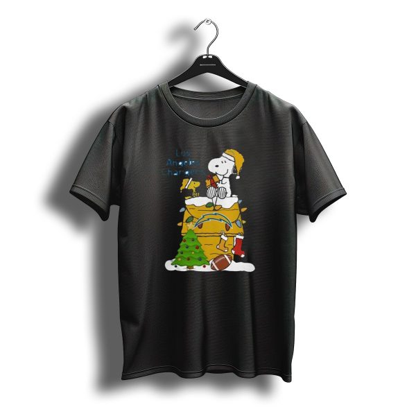 Santa Snoopy Woodstock Los Angeles Chargers Christmas Tree Football Socks T Shirt t shirt 1