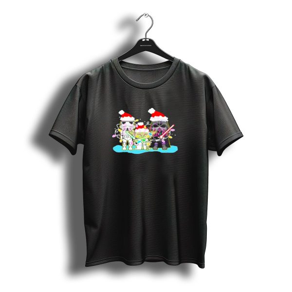 Santa Star Wars Characters With Christmas Lights T Shirt t shirt 1