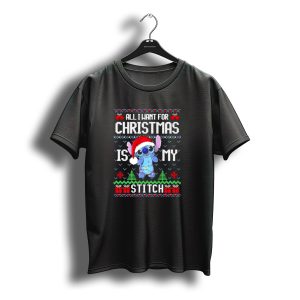 Santa Stitch All I Want For Christmas Is My Stitch Ugly Christmas T-Shirt