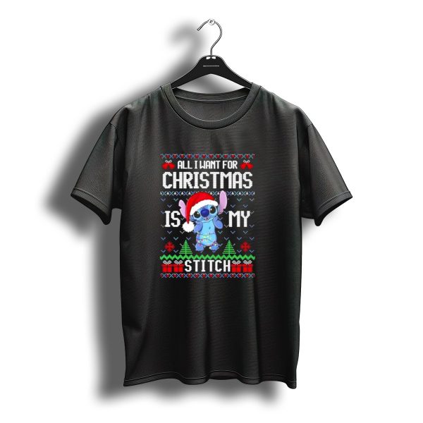 Santa Stitch All I Want For Christmas Is My Stitch Ugly Christmas T Shirt t shirt 1