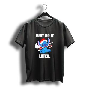 Santa Stitch Just Do It Later Christmas T-Shirt