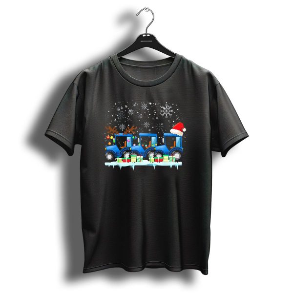 Santa Tractor Snowflake Reindeer Christmas Lights T Shirt 1 t shirt 1