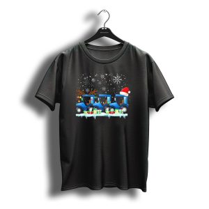 Santa Tractor Snowflake Reindeer Christmas Lights T-Shirt