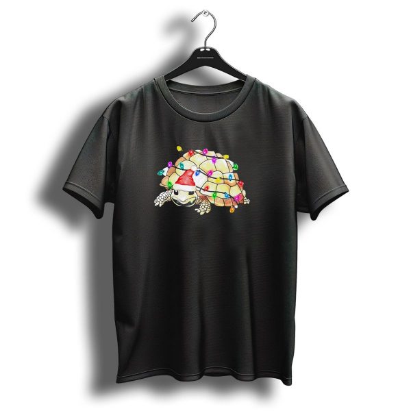 Santa Turtle Wrapped In Colorful Christmas Lights T Shirt 1 t shirt 1