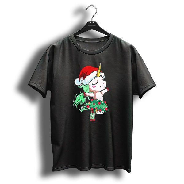 Santa Unicorn Christmas Tree Festive Dance T Shirt 1 t shirt 1