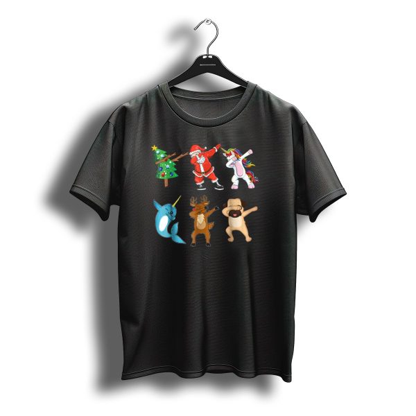 Santa Unicorn Deer Pug Narwhal Dab Christmas Tree T Shirt t shirt 1