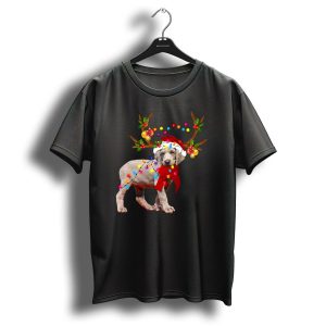 Santa Weimaraner Reindeer Christmas Lights T Shirt