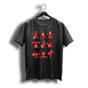 Santa'S Christmas Yoga Poses Collection T-Shirt