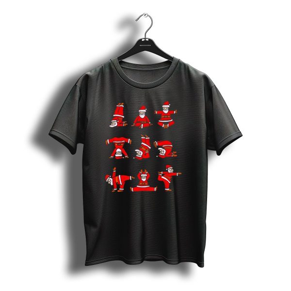 Santas Christmas Yoga Poses Collection T Shirt t shirt 1