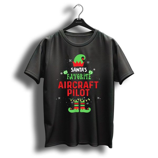 Santas Favorite Aircraft Pilot Christmas Elf Gifts T Shirt 1 t shirt 1