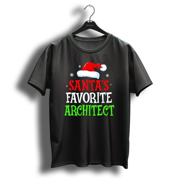 Santas Favorite Architect Christmas Holiday Santa Hat T Shirt 1 t shirt 1