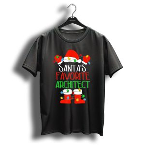 Santas Favorite Architect Christmas Lights Hat And Boots T Shirt