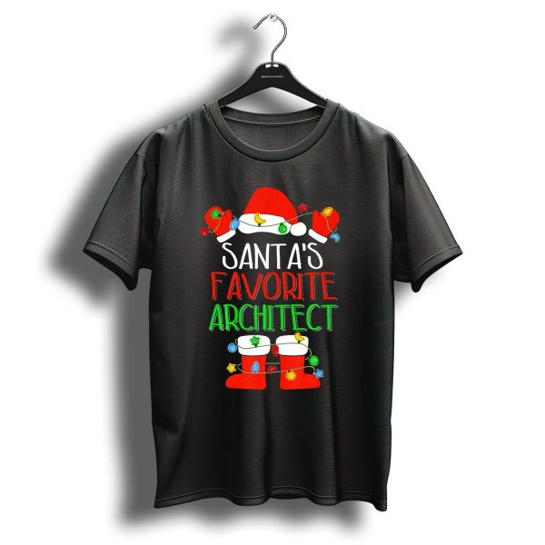 Santas Favorite Architect Christmas Lights Hat And Boots T Shirt 1 t shirt 1