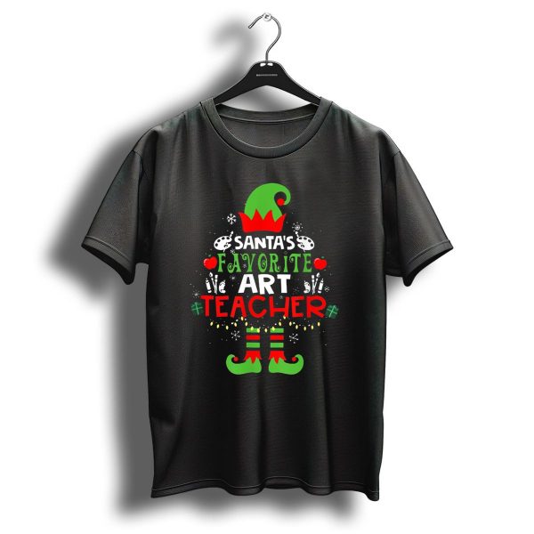 Santas Favorite Art Teacher Christmas Elf Palette And Gifts T Shirt 1 t shirt 1
